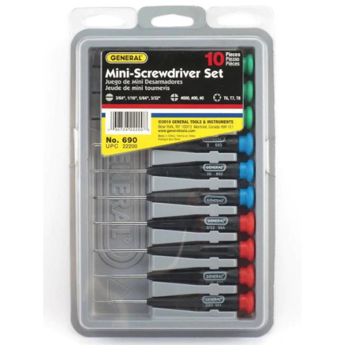 General Tools 690 Ten-Piece Mini Screwdriver Set