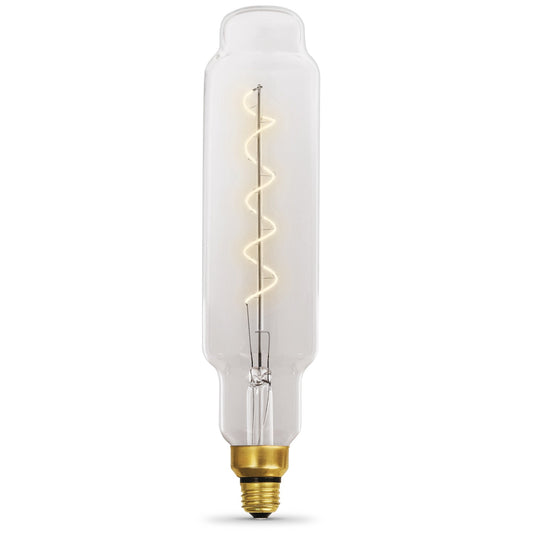 Feit Electric VB/S/CL/820/FIL 5.5W (60W Replacement) Bottle Shape E26 Dimmable Spiral Filament Clear Glass Vintage Edison LED Light Bulb, Soft White