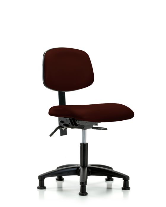 Blue Ridge Ergonomics VDHCH-RG-T0-A0-RG-8569 Rutledge Vinyl Chair - Desk Height with Stationary Glides in Burgundy Trailblazer™ Vinyl