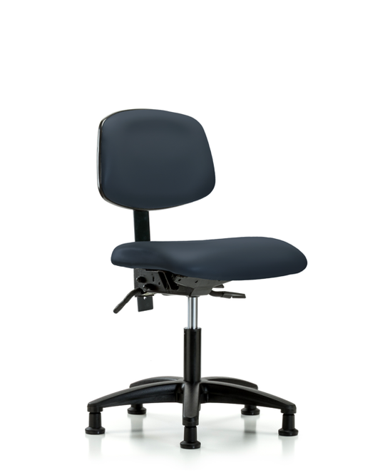 Blue Ridge Ergonomics VDHCH-RG-T0-A0-RG-8582 Rutledge Vinyl Chair - Desk Height with Stationary Glides in Imperial Blue Trailblazer™ Vinyl