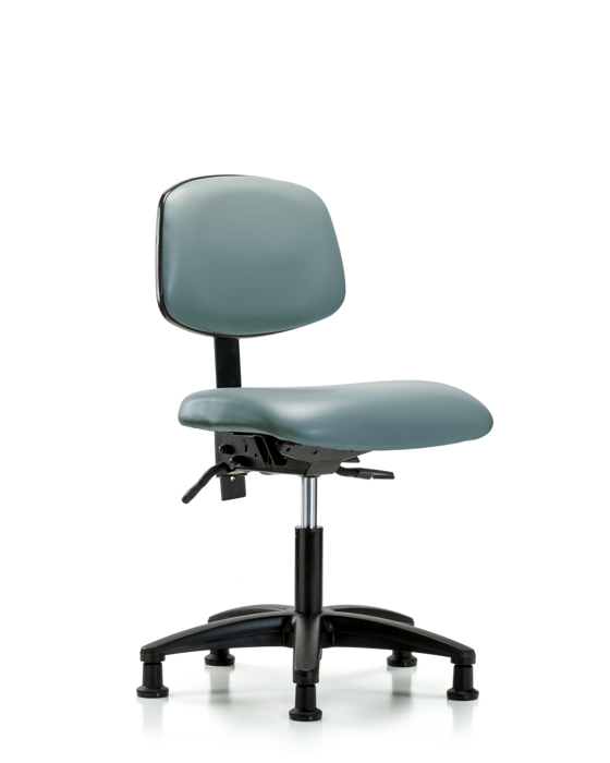 Blue Ridge Ergonomics VDHCH-RG-T0-A0-RG-8822 Rutledge Vinyl Chair - Desk Height with Stationary Glides in Storm Supernova™ Vinyl
