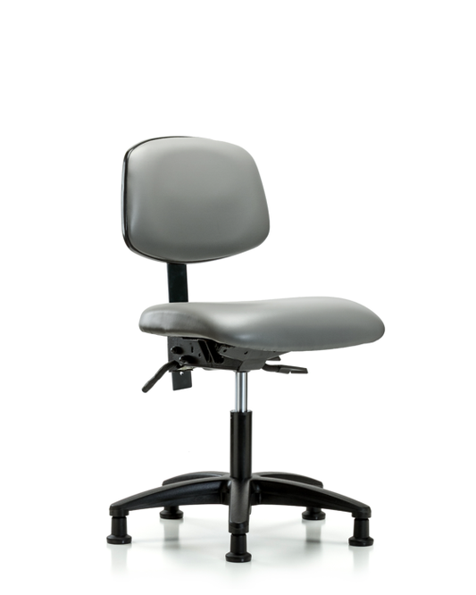 Blue Ridge Ergonomics VDHCH-RG-T0-A0-RG-8840 Rutledge Vinyl Chair - Desk Height with Stationary Glides in Sterling Supernova™ Vinyl