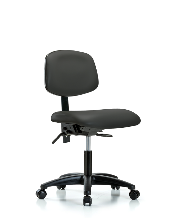 Blue Ridge Ergonomics VDHCH-RG-T1-A0-RC-8605 Rutledge Vinyl Chair - Desk Height with Seat Tilt & Casters in Charcoal Trailblazer™ Vinyl