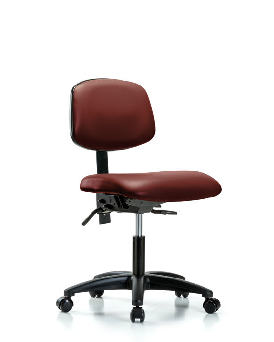 Blue Ridge Ergonomics VDHCH-RG-T1-A0-RC-8815 Rutledge Vinyl Chair - Desk Height with Seat Tilt & Casters in Borscht Supernova™ Vinyl