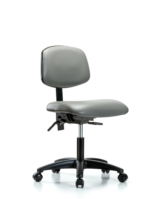 Blue Ridge Ergonomics VDHCH-RG-T1-A0-RC-8840 Rutledge Vinyl Chair - Desk Height with Seat Tilt & Casters in Sterling Supernova™ Vinyl