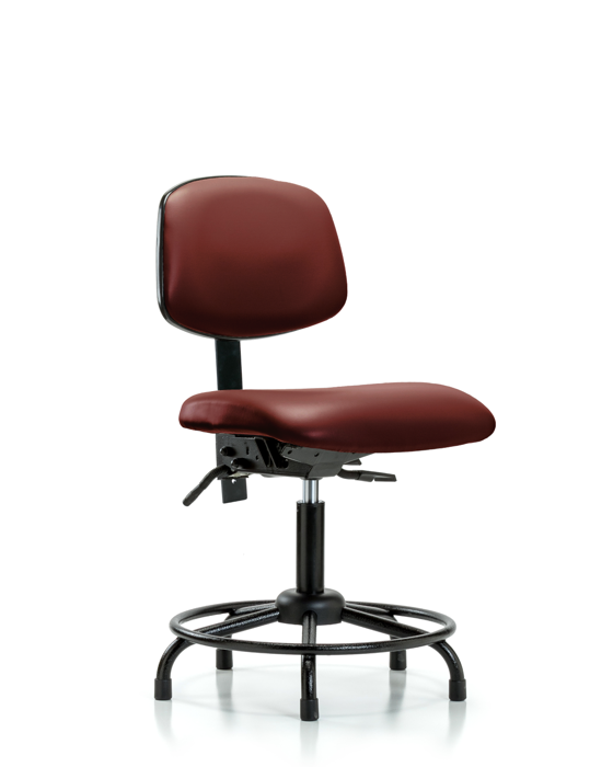 Blue Ridge Ergonomics VDHCH-RT-T0-A0-RG-8815 Rutledge Vinyl Chair - Desk Height with Round Tube Base & Stationary Glides in Borscht Supernova™ Vinyl