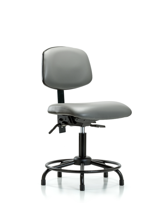 Blue Ridge Ergonomics VDHCH-RT-T0-A0-RG-8840 Rutledge Vinyl Chair - Desk Height with Round Tube Base & Stationary Glides in Sterling Supernova™ Vinyl