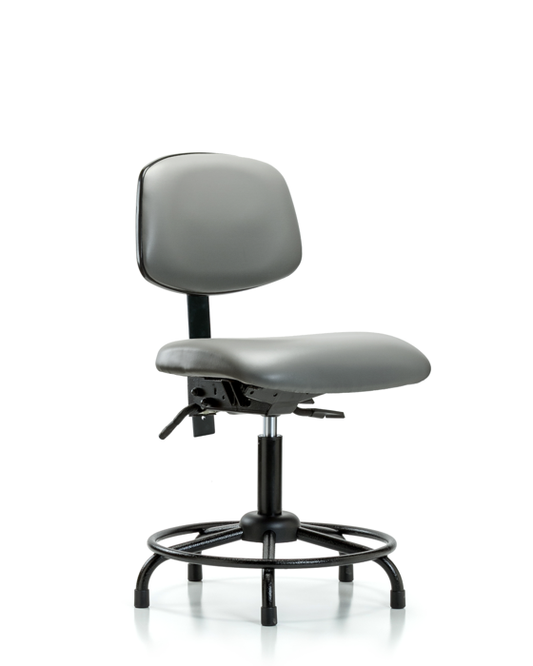 Blue Ridge Ergonomics VDHCH-RT-T0-A0-RG-8840 Rutledge Vinyl Chair - Desk Height with Round Tube Base & Stationary Glides in Sterling Supernova™ Vinyl