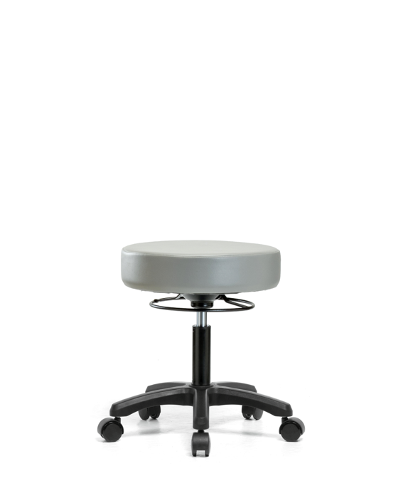 Blue Ridge Ergonomics VDHMS-RG-RC-8567 Vinyl Mini-Stool - Desk Height with Casters in Dove Trailblazer™ Vinyl