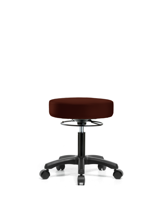 Blue Ridge Ergonomics VDHMS-RG-RC-8569 Vinyl Mini-Stool - Desk Height with Casters in Burgundy Trailblazer™ Vinyl