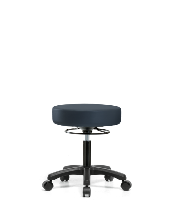 Blue Ridge Ergonomics VDHMS-RG-RC-8582 Vinyl Mini-Stool - Desk Height with Casters in Imperial Blue Trailblazer™ Vinyl