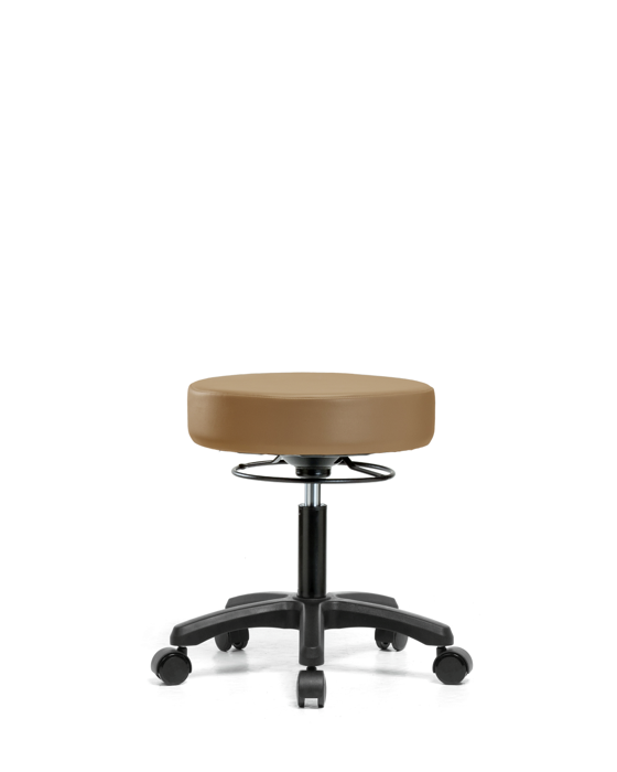 Blue Ridge Ergonomics VDHMS-RG-RC-8584 Vinyl Mini-Stool - Desk Height with Casters in Taupe Trailblazer™ Vinyl