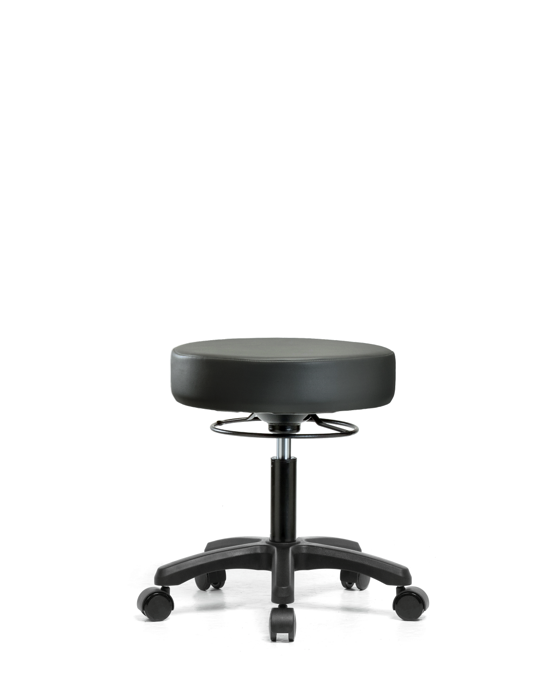 Blue Ridge Ergonomics VDHMS-RG-RC-8823 Vinyl Mini-Stool - Desk Height with Casters in Carbon Supernova™ Vinyl