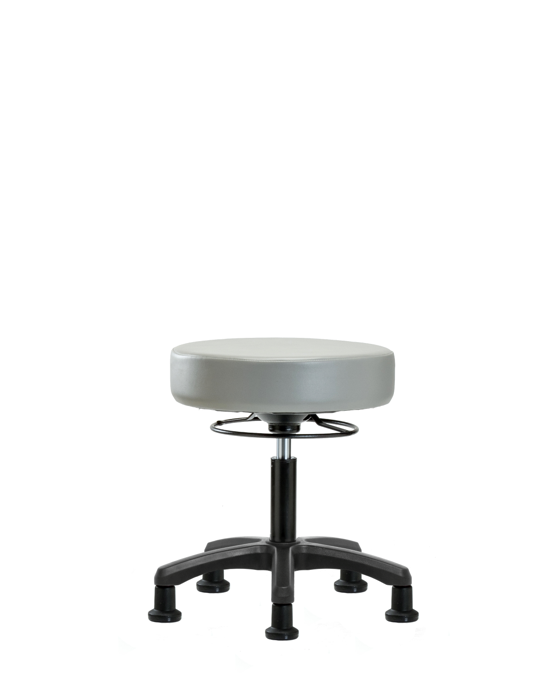 Blue Ridge Ergonomics VDHMS-RG-RG-8567 Vinyl Mini-Stool - Desk Height with Stationary Glides in Dove Trailblazer™ Vinyl