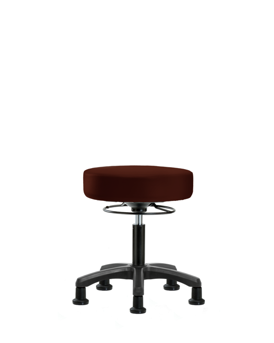 Blue Ridge Ergonomics VDHMS-RG-RG-8569 Vinyl Mini-Stool - Desk Height with Stationary Glides in Burgundy Trailblazer™ Vinyl