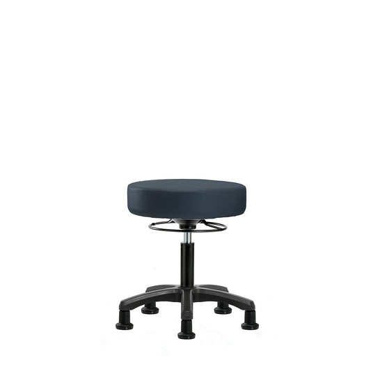 Blue Ridge Ergonomics VDHMS-RG-RG-8582 Vinyl Mini-Stool - Desk Height with Stationary Glides in Imperial Blue Trailblazer™ Vinyl