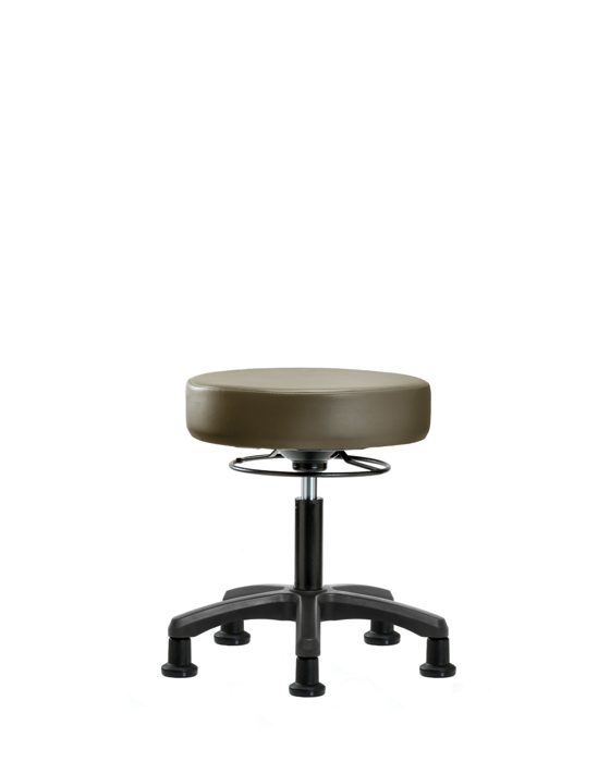 Blue Ridge Ergonomics VDHMS-RG-RG-8809 Vinyl Mini-Stool - Desk Height with Stationary Glides in Taupe Supernova™ Vinyl