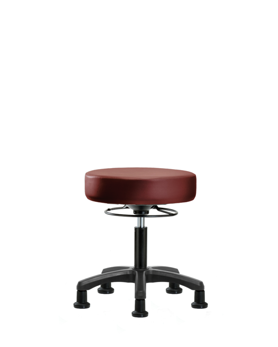 Blue Ridge Ergonomics VDHMS-RG-RG-8815 Vinyl Mini-Stool - Desk Height with Stationary Glides in Borscht Supernova™ Vinyl