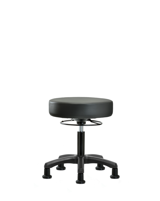 Blue Ridge Ergonomics VDHMS-RG-RG-8823 Vinyl Mini-Stool - Desk Height with Stationary Glides in Carbon Supernova™ Vinyl