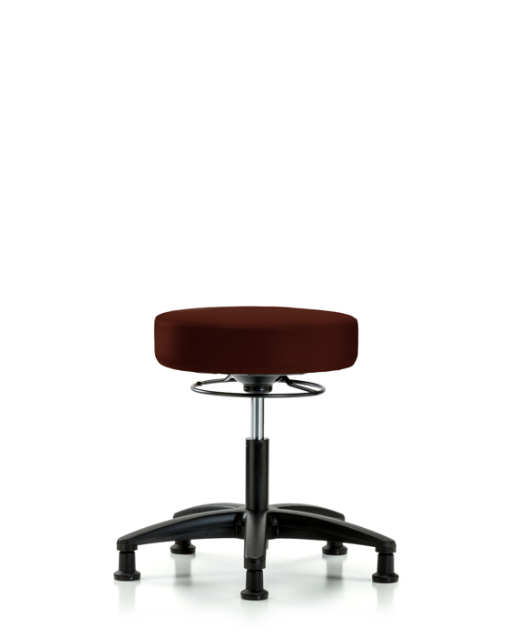 Blue Ridge Ergonomics VDHSO-RG-RG-8569 Rutledge Vinyl Stool without Back - Desk Height with Stationary Glides in Burgundy Trailblazer™ Vinyl