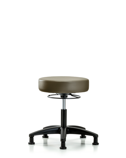 Blue Ridge Ergonomics VDHSO-RG-RG-8809 Rutledge Vinyl Stool without Back - Desk Height with Stationary Glides in Taupe Supernova™ Vinyl