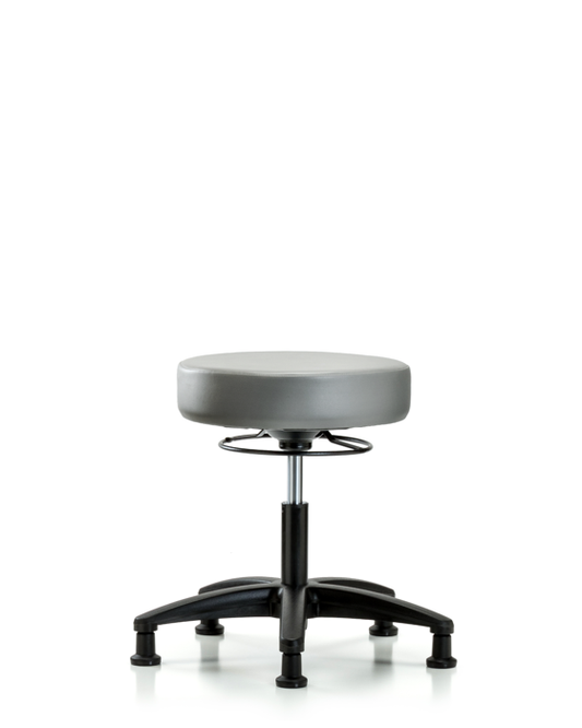 Blue Ridge Ergonomics VDHSO-RG-RG-8840 Rutledge Vinyl Stool without Back - Desk Height with Stationary Glides in Sterling Supernova™ Vinyl