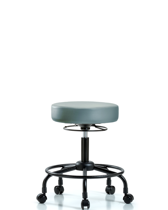 Blue Ridge Ergonomics VDHSO-RT-RC-8822 Rutledge Vinyl Stool without Back - Desk Height with Round Tube Base & Casters in Storm Supernova™ Vinyl