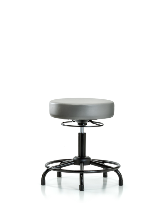 Blue Ridge Ergonomics VDHSO-RT-RG-8840 Rutledge Vinyl Stool without Back - Desk Height with Round Tube Base & Stationary Glides in Sterling Supernova™ Vinyl