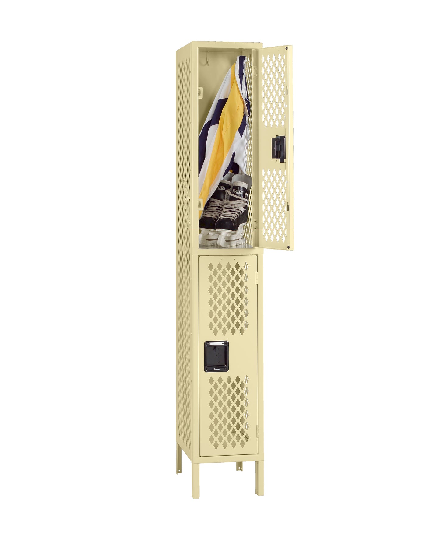 Tennsco VDL-121836-1 Double Tier Ventilated Locker - One Wide With Legs (Assembled)