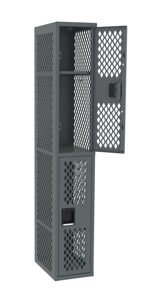 Tennsco VDL-121836-A Double Tier Ventilated Locker - One Wide, No Legs (Assembled)