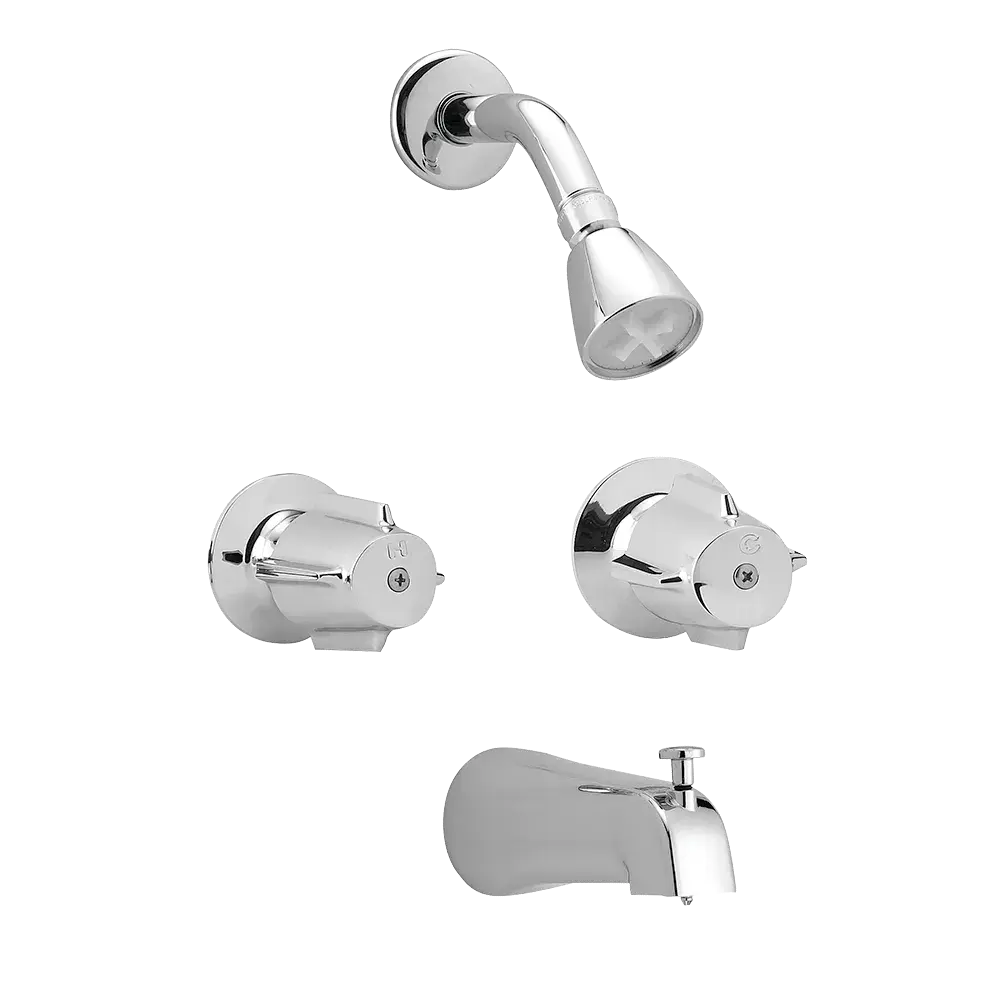 Matco-Norca VE-830C Value Engineered Two Handle Tub & Shower Trim, Slip on Diverter Spout, Chrome