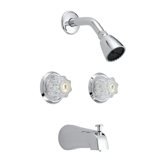 Matco-Norca VE-832C Value Engineered Two Handle Tub & Shower Trim, Slip on Diverter Spout, Chrome