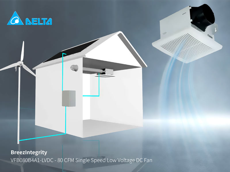 Delta Breez VFB080B4A1-LVDC BreezIntegrity 80 CFM, 48V Ventilation Fan