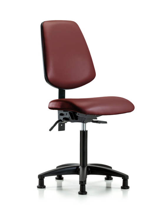 Blue Ridge Ergonomics VMBCH-MB-RG-T0-A0-NF-RG-8815 Rutledge Vinyl Chair - Medium Bench Height with Medium Back & Stationary Glides in Borscht Supernova™ Vinyl