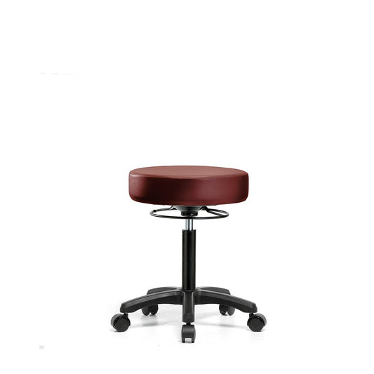 Blue Ridge Ergonomics VMBMS-RG-NF-RC-8815 Vinyl Mini-Stool - Medium Bench Height with Casters in Borscht Supernova™ Vinyl