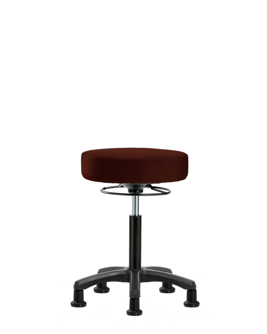 Blue Ridge Ergonomics VMBMS-RG-NF-RG-8569 Vinyl Mini-Stool - Medium Bench Height with Stationary Glides in Burgundy Trailblazer™ Vinyl