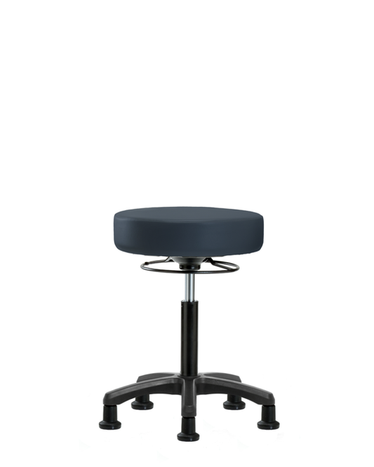 Blue Ridge Ergonomics VMBMS-RG-NF-RG-8582 Vinyl Mini-Stool - Medium Bench Height with Stationary Glides in Imperial Blue Trailblazer™ Vinyl
