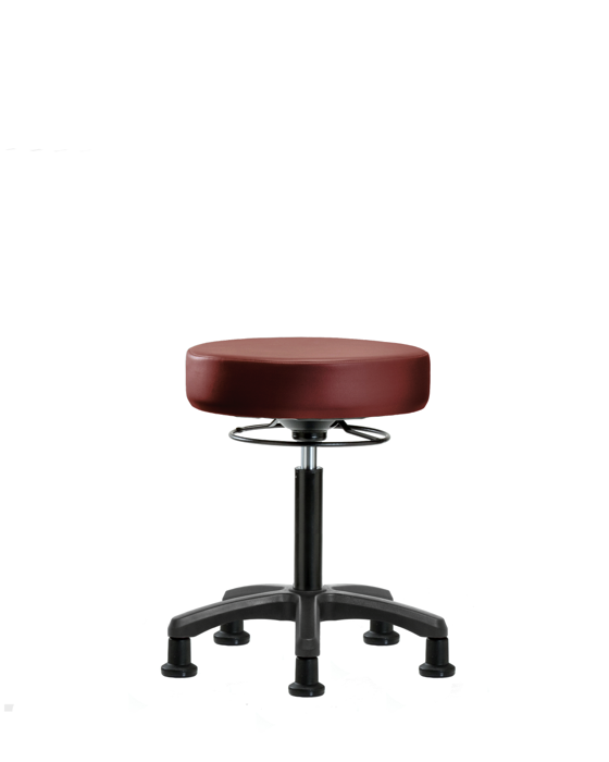Blue Ridge Ergonomics VMBMS-RG-NF-RG-8815 Vinyl Mini-Stool - Medium Bench Height with Stationary Glides in Borscht Supernova™ Vinyl