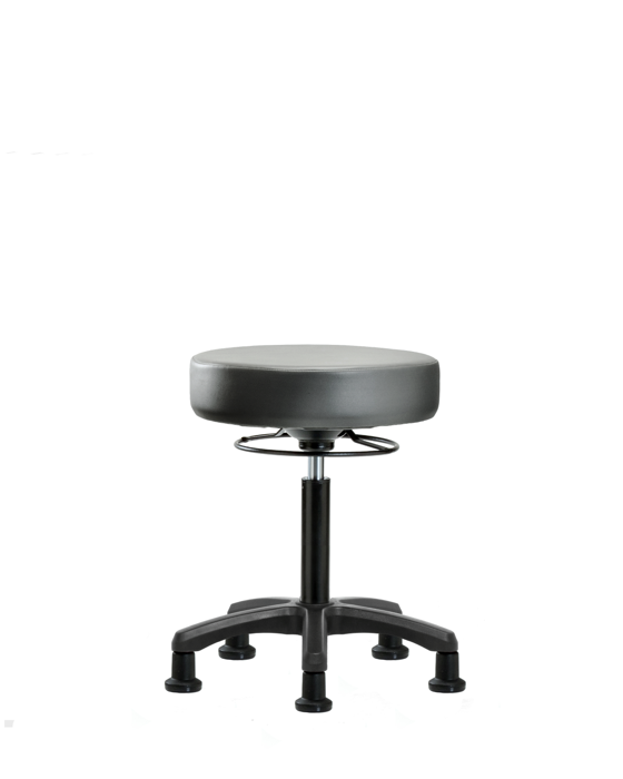 Blue Ridge Ergonomics VMBMS-RG-NF-RG-8840 Vinyl Mini-Stool - Medium Bench Height with Stationary Glides in Sterling Supernova™ Vinyl