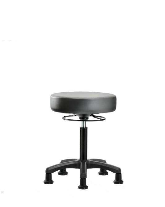 Blue Ridge Ergonomics VMBMS-RG-NF-RG-8840 Vinyl Mini-Stool - Medium Bench Height with Stationary Glides in Sterling Supernova™ Vinyl