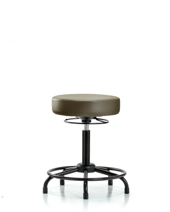 Blue Ridge Ergonomics VMBSO-RT-RG-8809 Rutledge Vinyl Stool without Back - Medium Bench Height with Round Tube Base & Stationary Glides in Taupe Supernova™ Vinyl
