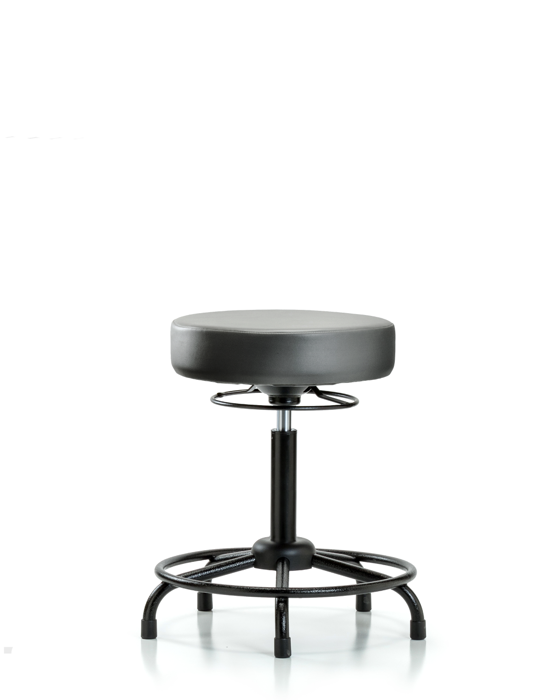 Blue Ridge Ergonomics VMBSO-RT-RG-8840 Rutledge Vinyl Stool without Back - Medium Bench Height with Round Tube Base & Stationary Glides in Sterling Supernova™ Vinyl
