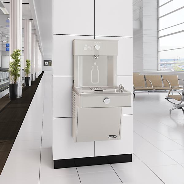 Elkay VRCDMWSK ezH2O® Vandal-Resistant Mechanical Bottle Filling Station & Single Water Fountain Non-Filtered Non-Refrigerated Stainless