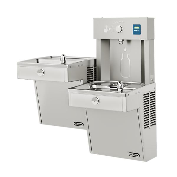 Elkay VRCTL8WSK ezH2O® Vandal-Resistant Bottle Filling Station & Bi-Level Cooler Non-Filtered Refrigerated Stainless