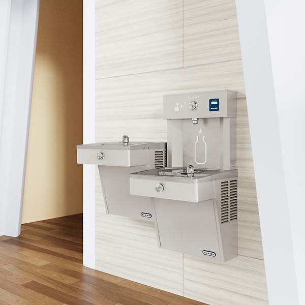 Elkay VRCTL8WSK ezH2O® Vandal-Resistant Bottle Filling Station & Bi-Level Cooler Non-Filtered Refrigerated Stainless