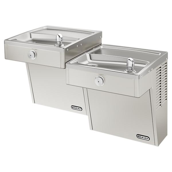 Elkay VRCTLDDSC Wall Mount Vandal Resistant Bi-level ADA Cooler Non-filtered Non-refrigerated Stainless