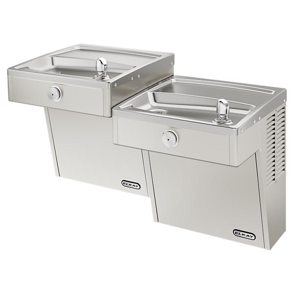 Elkay VRCTLFRDDSC Wall Mount Vandal Resistant Bi-level ADA Cooler Frost Resistant Non-filtered Non-refrigerated Stainless