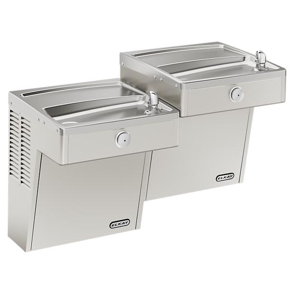 Elkay VRCTLR8SC Wall Mount Vandal Resistant Bi-level Reverse ADA Cooler Non-filtered Refrigerated Stainless