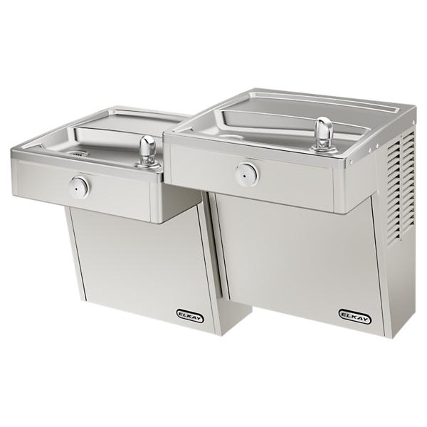 Elkay VRCTLR8SC Wall Mount Vandal Resistant Bi-level Reverse ADA Cooler Non-filtered Refrigerated Stainless