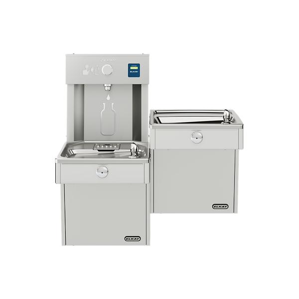 Elkay VRCTLRDDWSK ezH2O® Vandal-Resistant Bottle Filling Station & Bi-Level Reverse Cooler Non-Filtered Non-Refrigerated Stainless